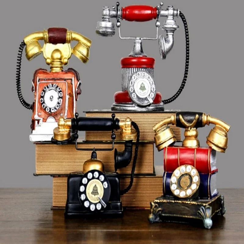 Ретро декоративный телефон креативное украшение ручной работы из смолы Dasktop