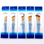 4 шт.компл. деревянная ручка матовый синий Многофункциональный нейлоновый товары для рукоделия для рисования волос художественная кисть для рисования кисти для живописи маслом кисти для рисования