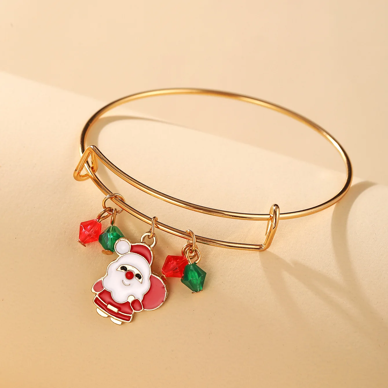 

Christmas Bracelet For Girls Santa Claus Pendant Holiday Atmosphere Accessories Retractable Adjustable Fashion Creative Bangle