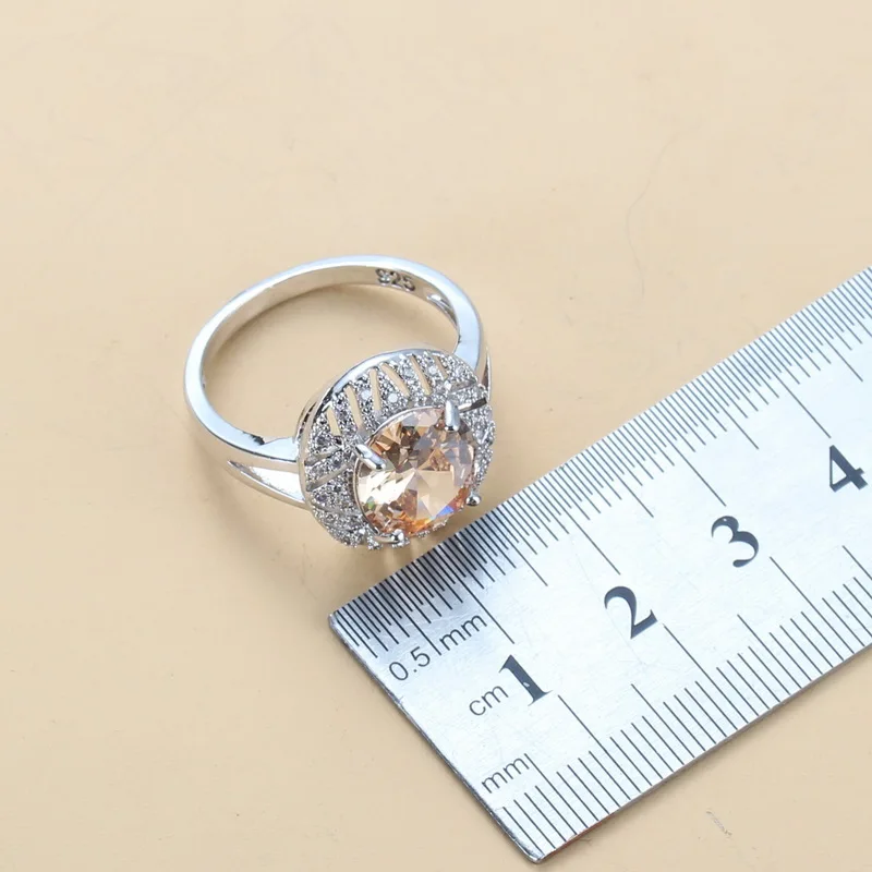 Женский винтажный костюм цвета шампанского Серебристый Овальный Ювелирный