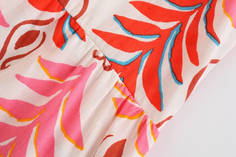 

Spring Fashion Floral Long Sleeve Shirt Dress A-line Turn Down Collar Printing Midi Vacation Beach Dress For Women