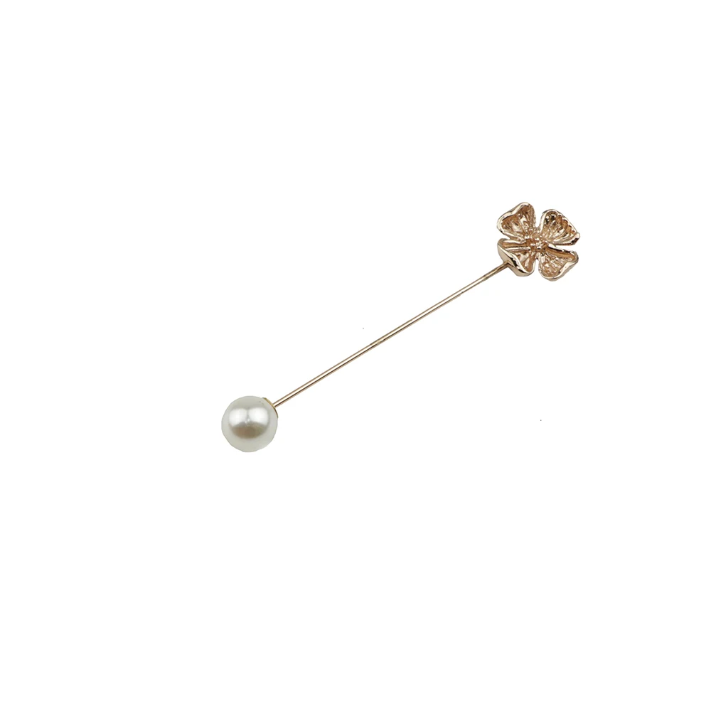 Новая модная Мужская Длинные броши Ретро булавка с золотым листом цветок-брошь