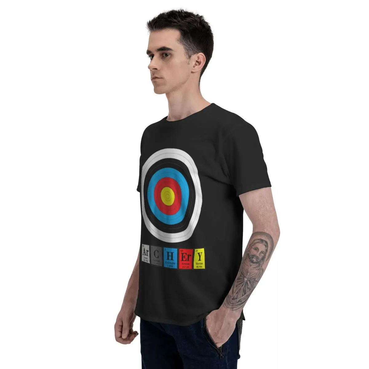 Мужские футболки стрельба из лука химии Стиль натурального хлопка Горячая