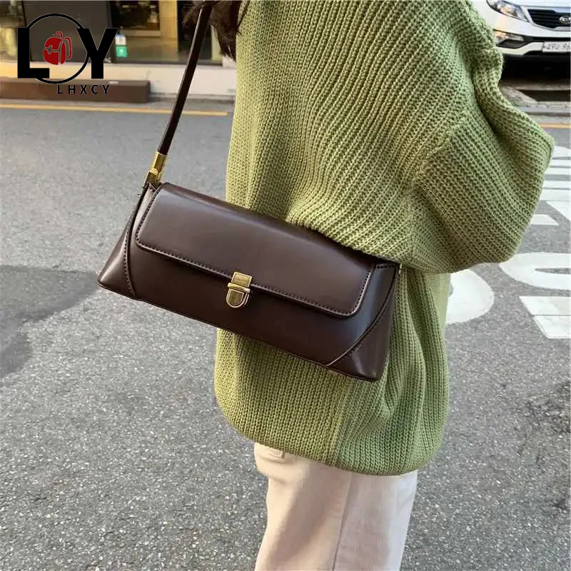 

LHXCY Shoulder Bag For Women Solid Color Pu Leather Handbags Fashion Small Elegant Totes Lady Handbag Luxury Designer Handbags