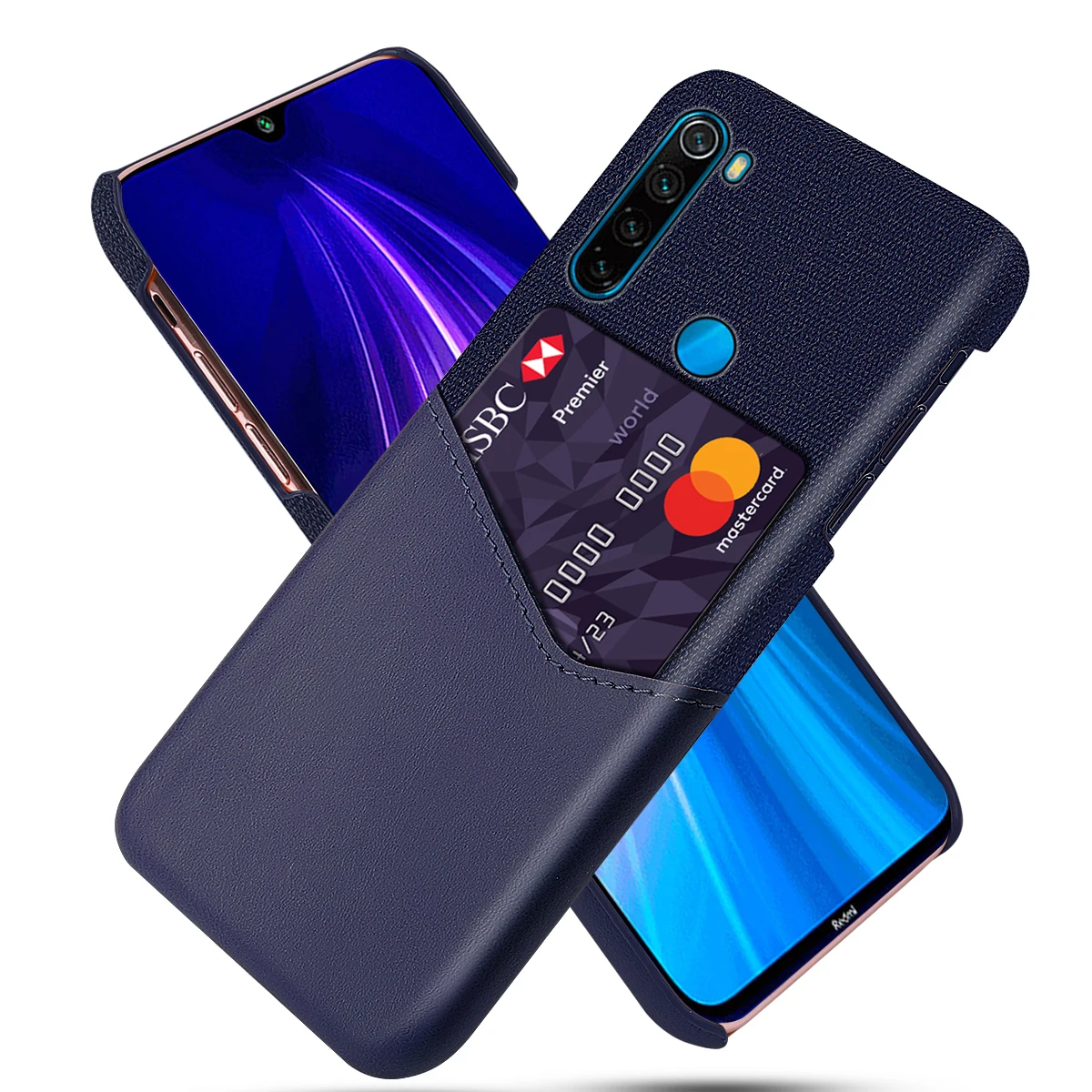 Чехол-бумажник для Xiaomi Redmi Note 8 комбинированный защитный чехол из кожи и мягкой