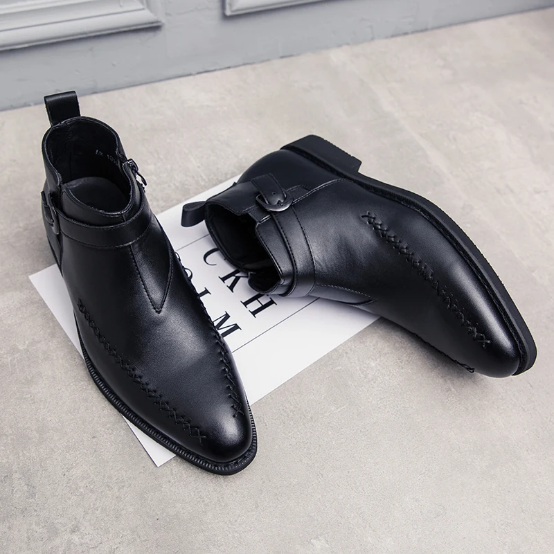 Мужские повседневные кожаные ботинки Модель 2021 года Трендовые прогулочные туфли