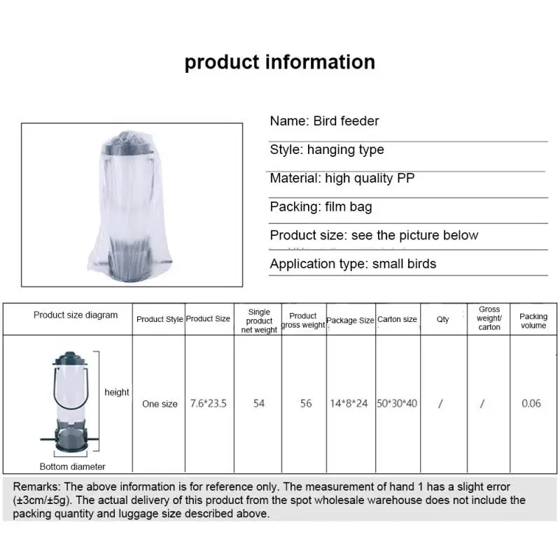 Портативная кормушка для птиц пластиковый контейнер сада и дерева товары