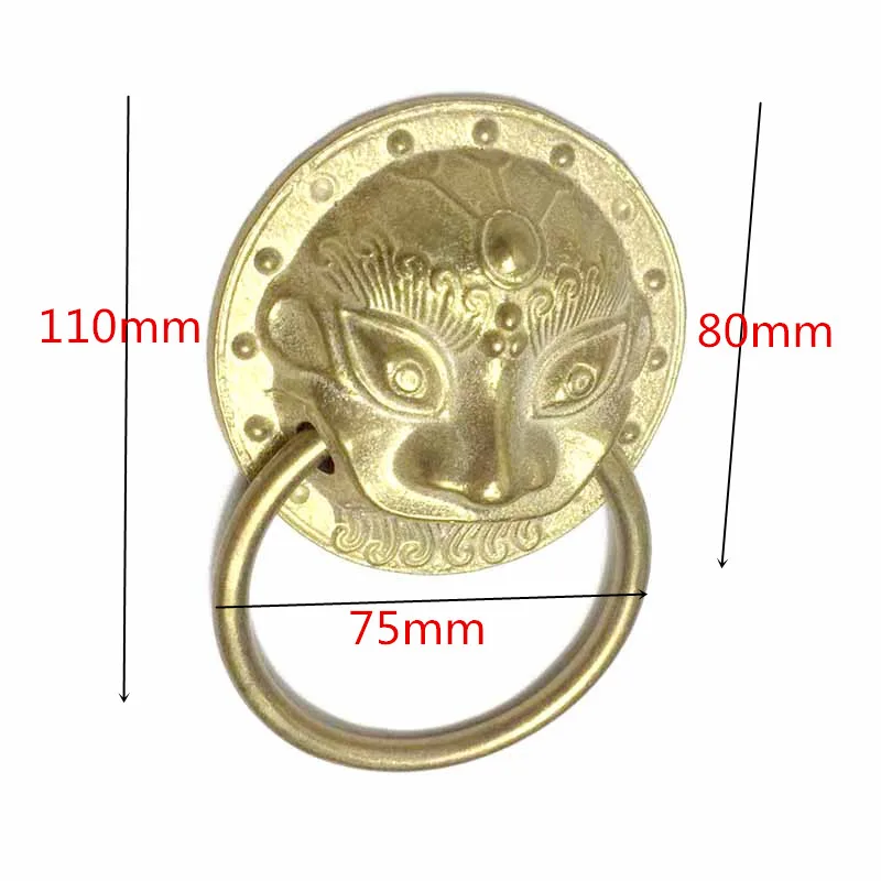2 шт античная латунь голова льва дверной молоток ворота тянет Chaussure шкаф с