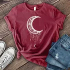Модная женская футболка, женская футболка с круглым вырезом и принтом Луны, Повседневная футболка с коротким рукавом, топы в стиле Харадзюку, женские футболки 2021