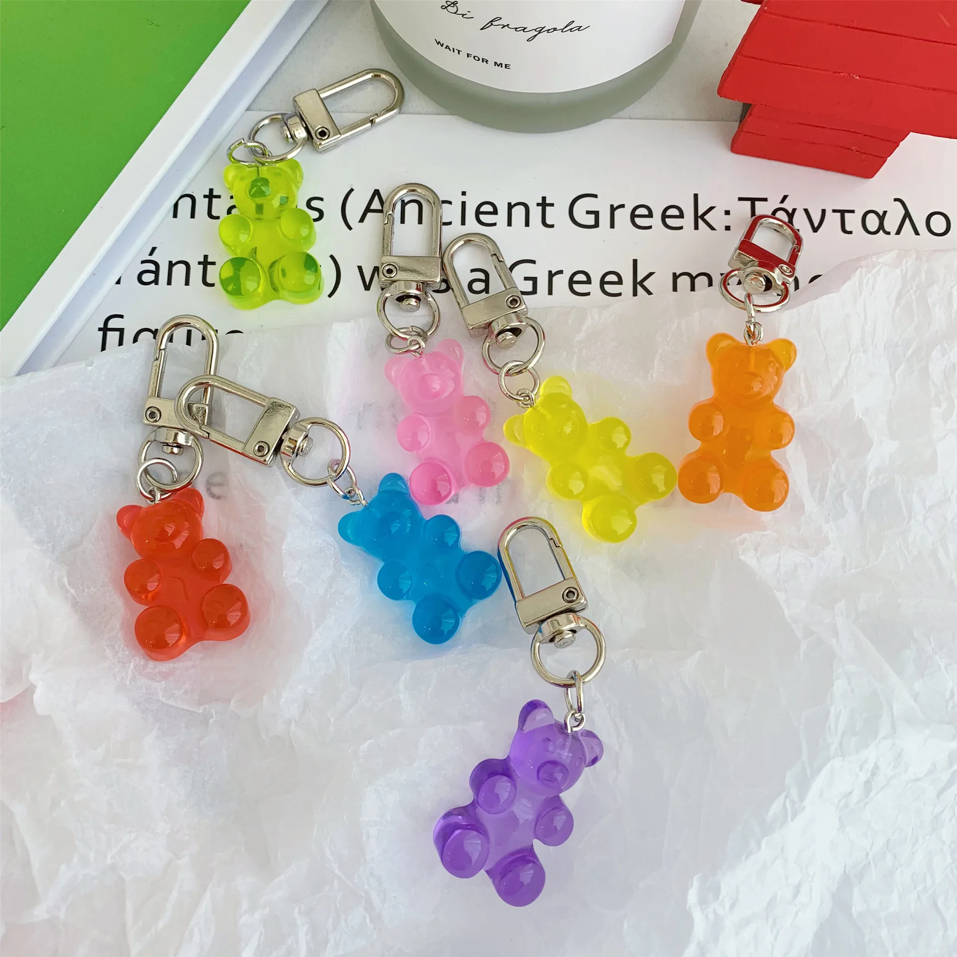 1 аппликации gummy bear брелок с плоской задней частью из смолы цвета ярких конфет