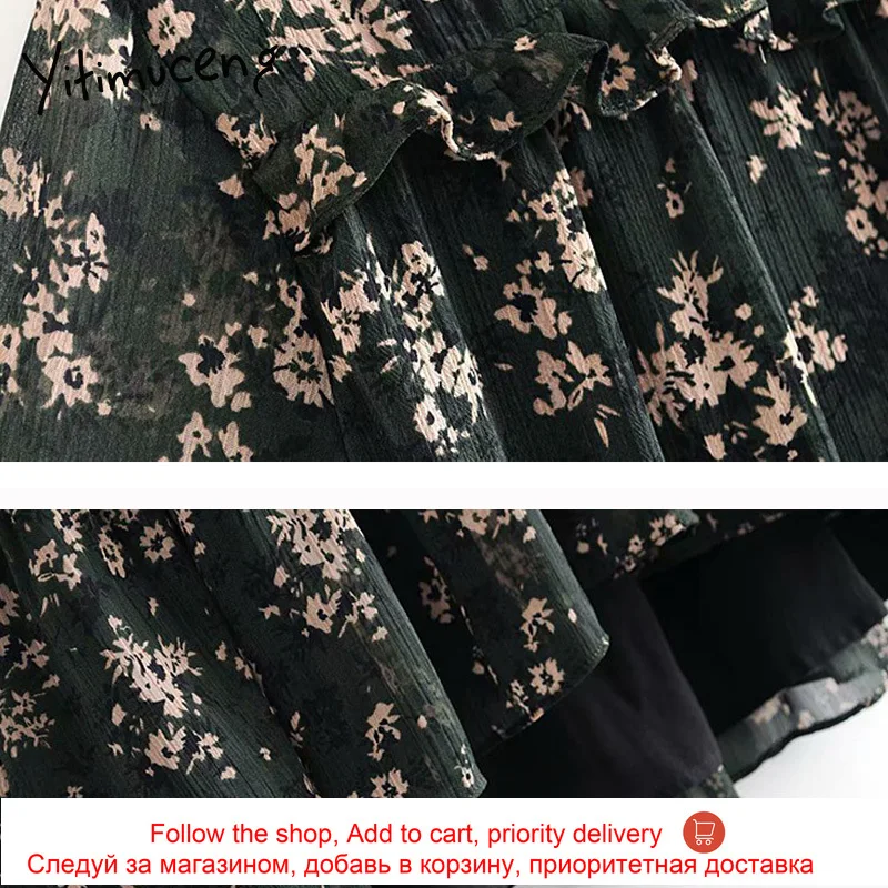 

yitimuceng women dress elegant mini black plus size party summer clothes women clothes 2020 vintage dress A-Line Lantern Sleeve