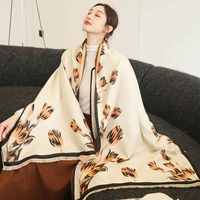 winter female scarf cashmere print warmth scarves double sided thickening retro tassel shawl 65190cm long scarf