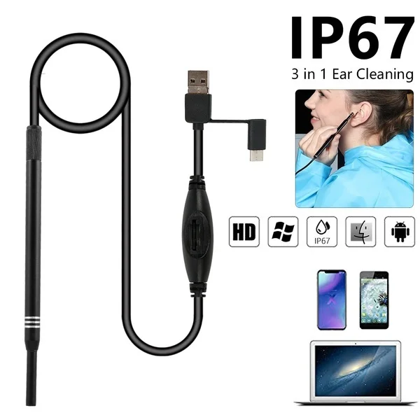 Медицинский USB эндоскоп для ушей 5 мм|Камеры видеонаблюдения| |