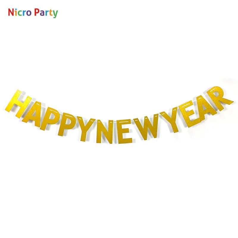 Nicro Gold Pper Party гирлянда из букв с Рождеством 2020 Новым годом украшение для