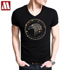 Мужская хлопковая футболка, летняя футболка с изображением птиц, стразы, Орлов, бриллиантов, V-образный вырез, короткий рукав, мужские футболки, размеры 5XL