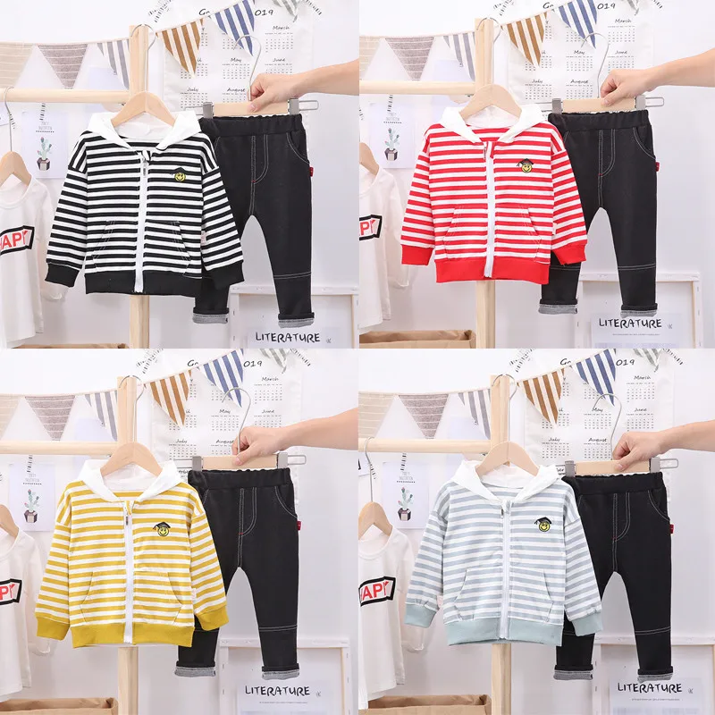 2 шт. детский хлопковый костюм с капюшоном длинным рукавом | Детская одежда и