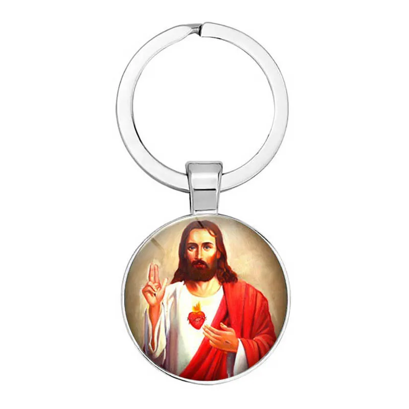 Christian Jewelry Inspiring Jesus Keychain Metal Keyring Faith Bible Round Glass Gift | Украшения и аксессуары
