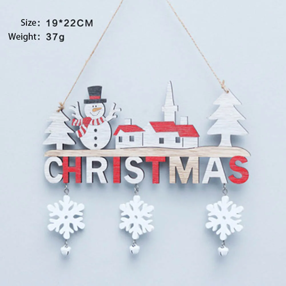 

Wooden Christmas Door Hanging Oranments Decor For Home Happy New Year Pendants Christmas Decorations New Year Navidad Kids Gift