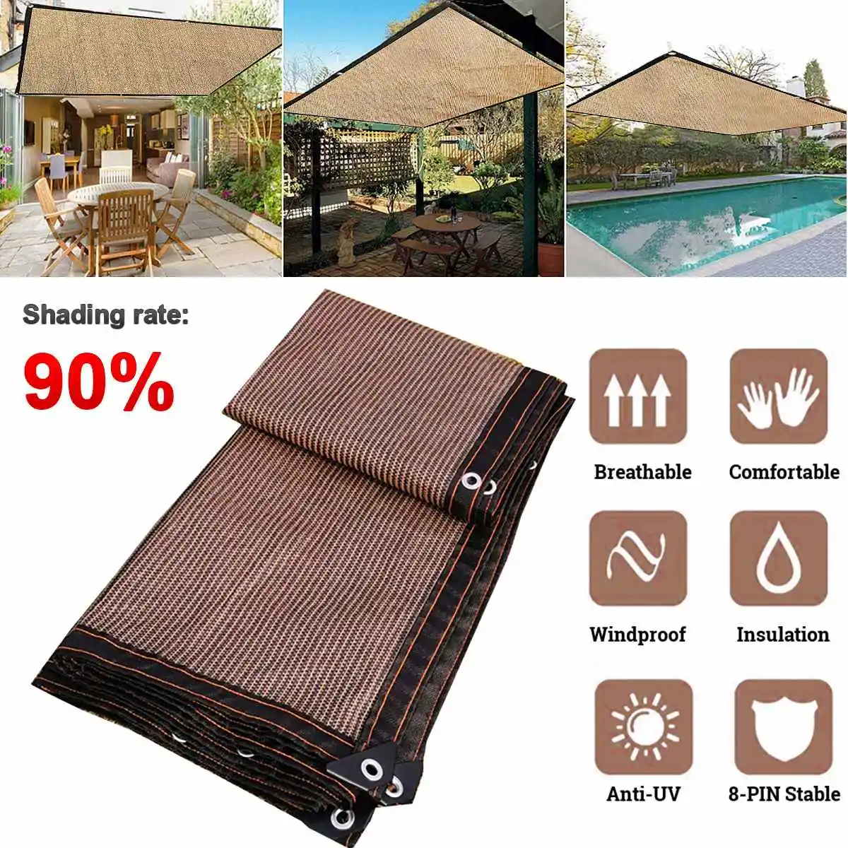 

New 95% Shading Anti-UV Thicken Sunshade Net Balcony Safety Privacy Nets Garden Yard Fence Netting Sun Shade Sails Nets