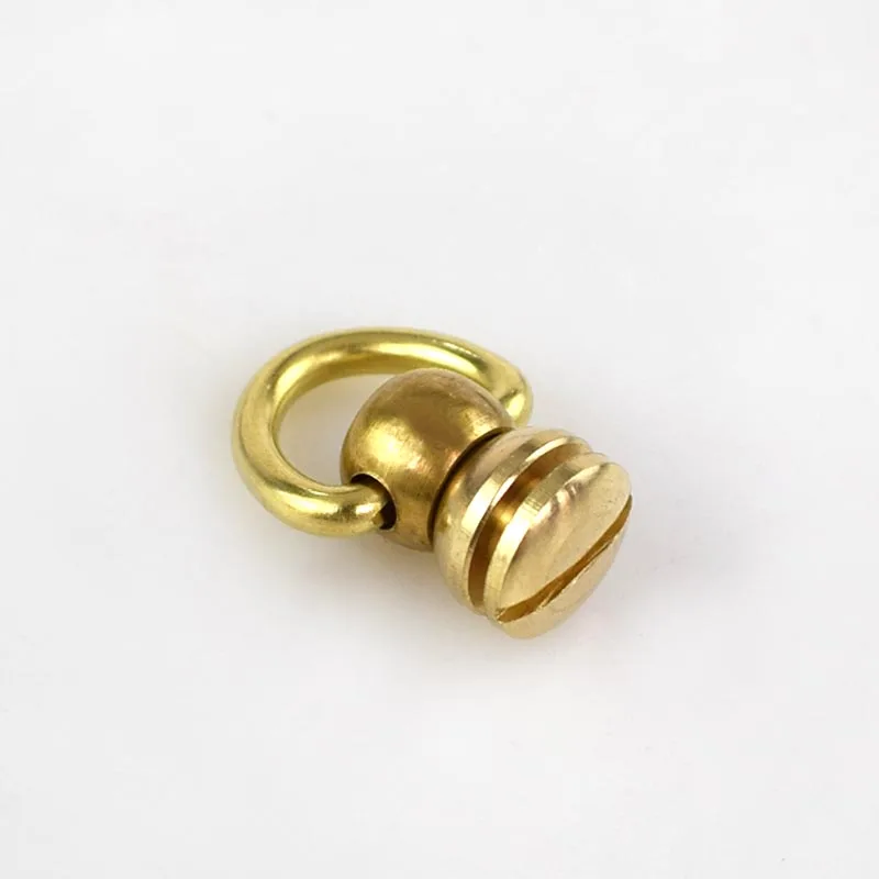 Small D Ring 4 шт. Твердый латунный Вращающийся D Поворотный кольцо цепочка для ключей бумажник соединитель сумка вешалка металлическая пряжка оснастка крюк Сделай Сам кожаное ремесло - Цвет: Small D Ring