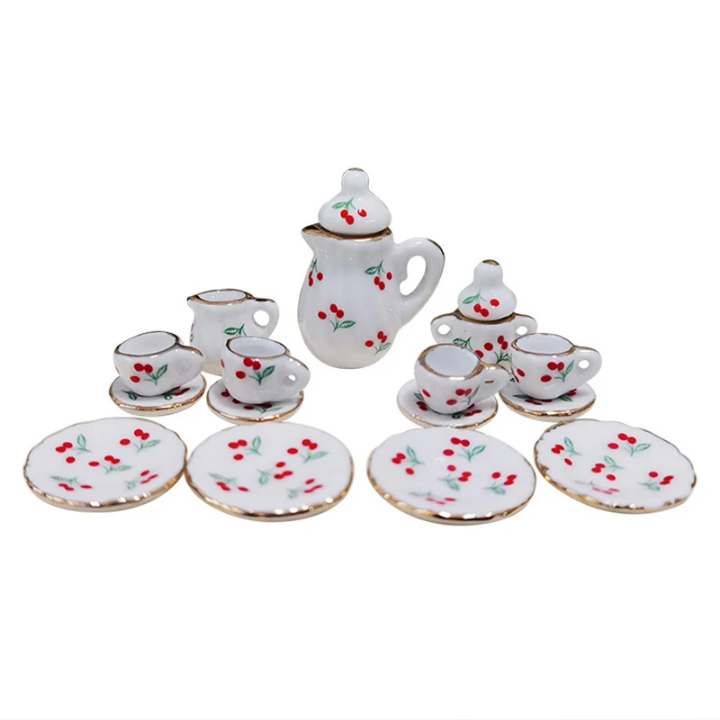 1/12 миниатюрная столовая посуда для кукольного домика фарфоровые наборы чая и