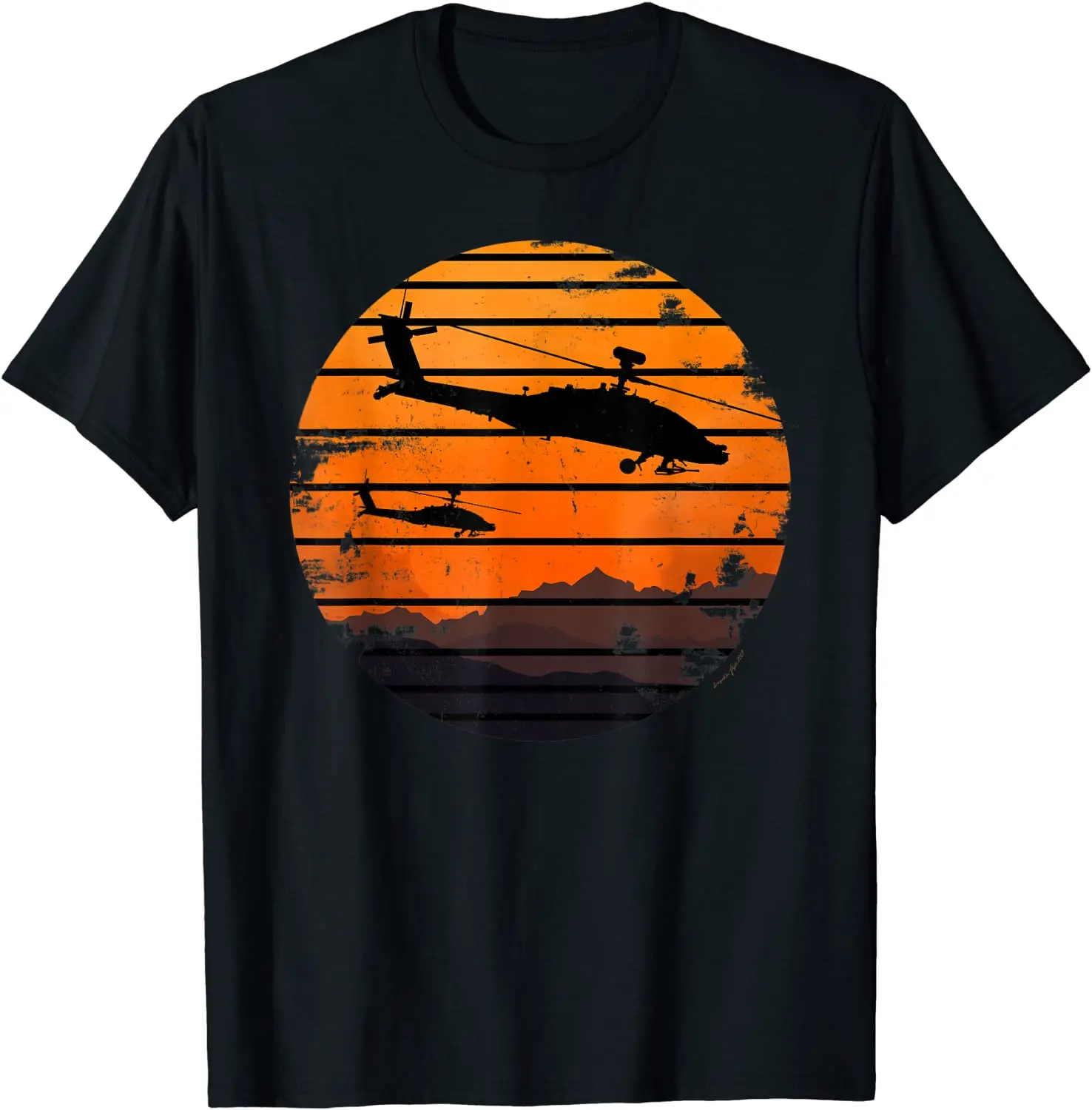 

Desert Sunrise AH-64 Апачи атака вертолет Мужская футболка Короткая Повседневная 100% хлопковая рубашка