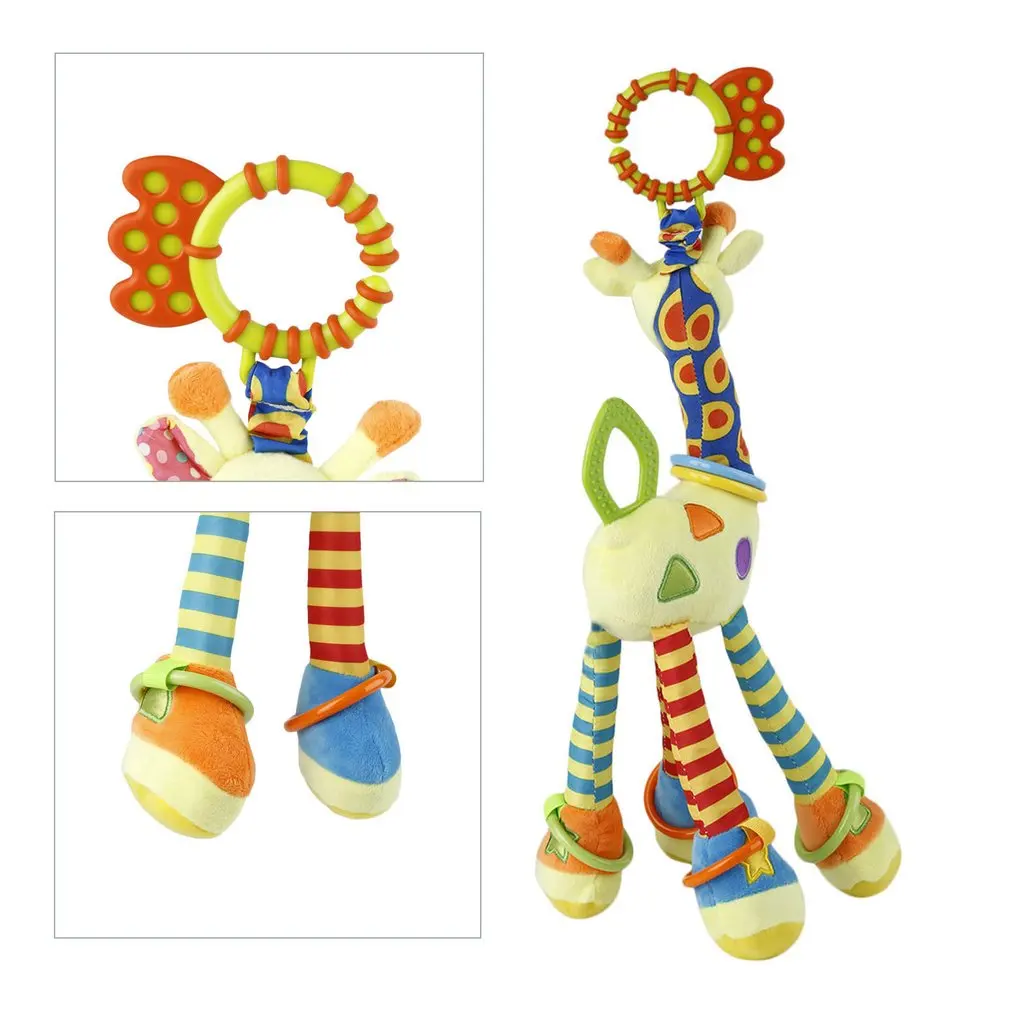 OCDAY плюшевая игрушка для новорожденных мягкие колокольчики в виде жирафа