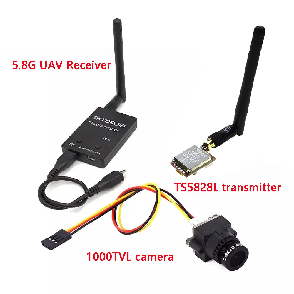 

5.8G FPV Receiver UVC Video Downlink OTG VR Android Phone TS5828L 40CH 600mW Wireless AV Transmitter 1000TV Camera