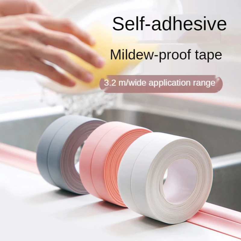 

3.2M Self Adhesive Stickers Waterproof Mould Proof Tape PVC Sealing Strip For Bathroom Floor Shower Sink Bath Home Improvement