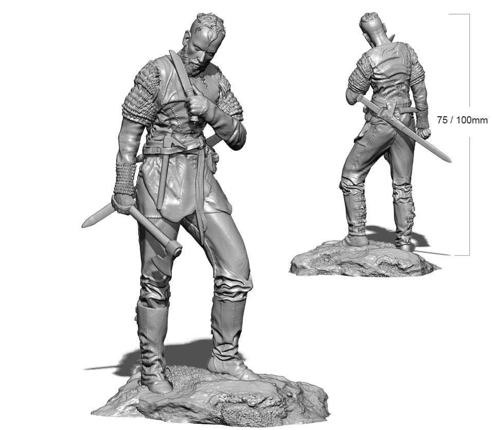 

1/24 75mm 1/18 100mm Resin Model Viking Warrior 3D Printing Figure Unpaint No Color RW-051