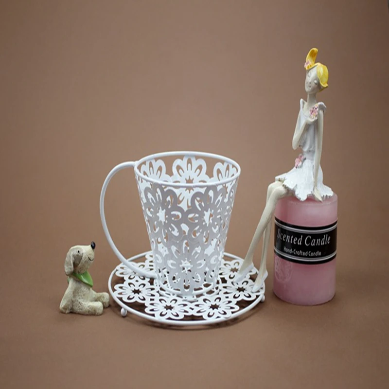 1 шт. Европейский стиль полый подсвечник из кованого железа креативная клетка для