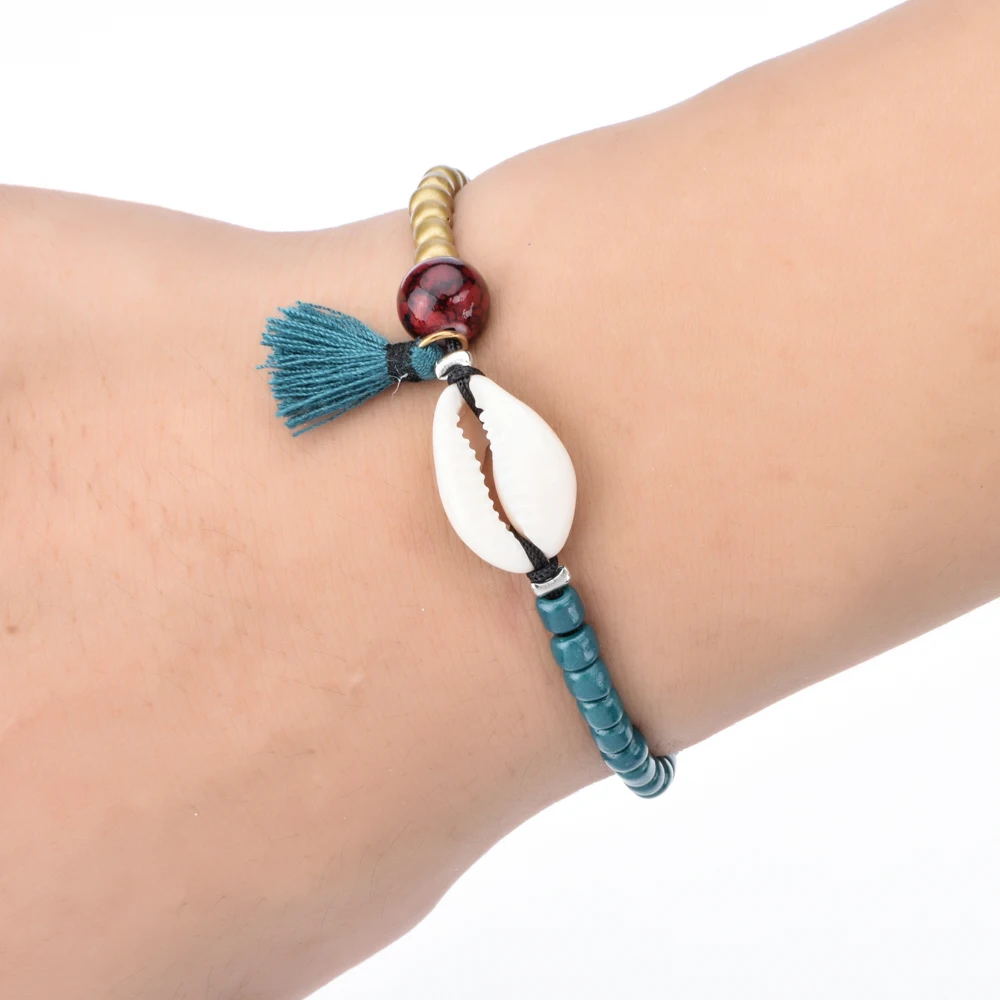 Богемные женские 12 шт./компл. из натурального камня в виде ракушки очаровательные