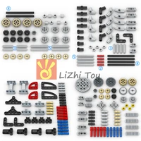 high tech parts gear cross axles pin set moc friends bricks building blocks accessory mechanical diy car bulk compatible toys