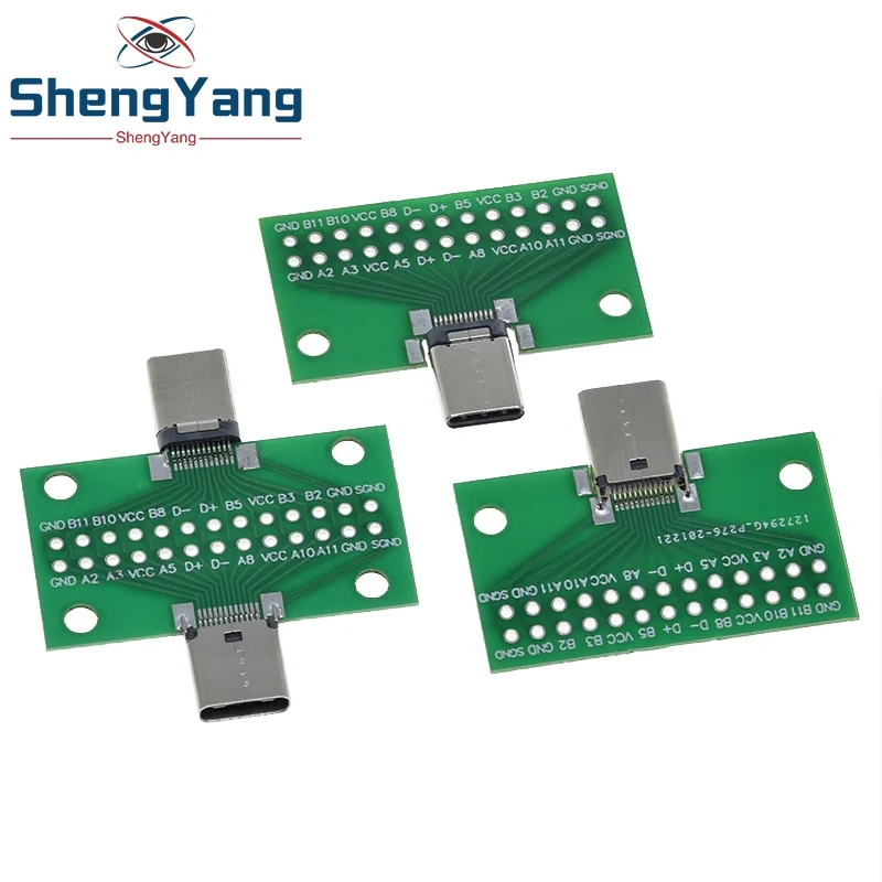 Разъем Type-C штекер-гнездо USB 3.1 тест адаптер для печатной платы Type C 24P 2 54 мм разъем