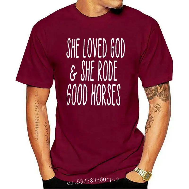

Женская хлопковая футболка с надписью «She Love God And She Rode Good Dreams»