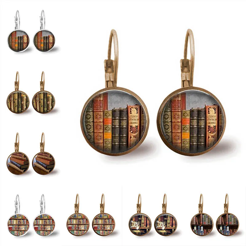 Новые ретро книги книга для влюбленных серьги ювелирные изделия библиотеары