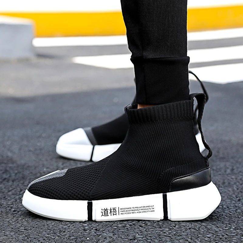 Для мужчин весна высокие носки кроссовки Туфли без каблуков обувь шнуровки