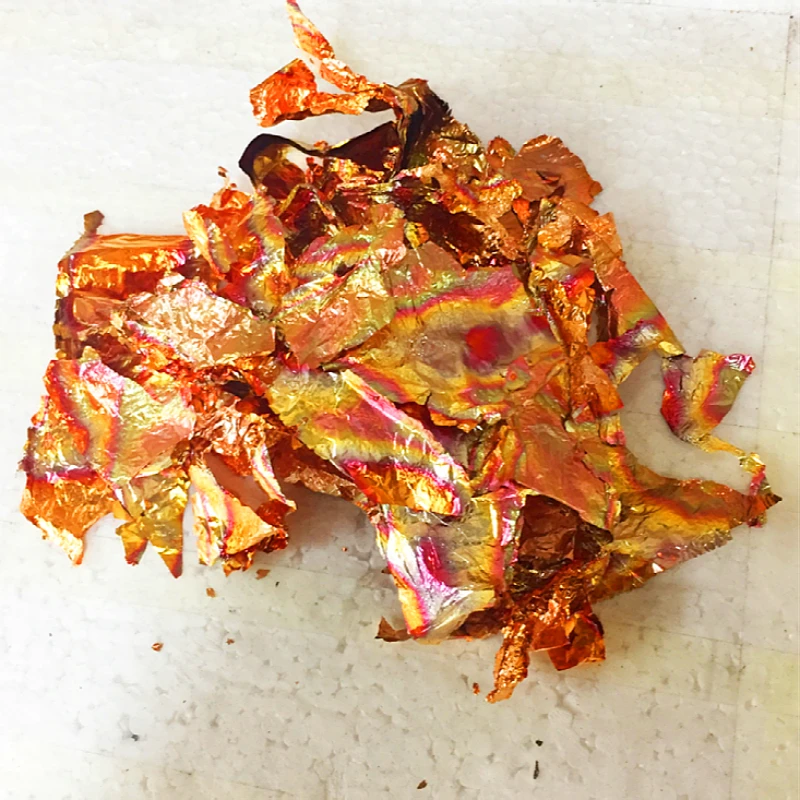 Красный пестрый хлопковый лист из золотой фольги цветной с имитацией золотого