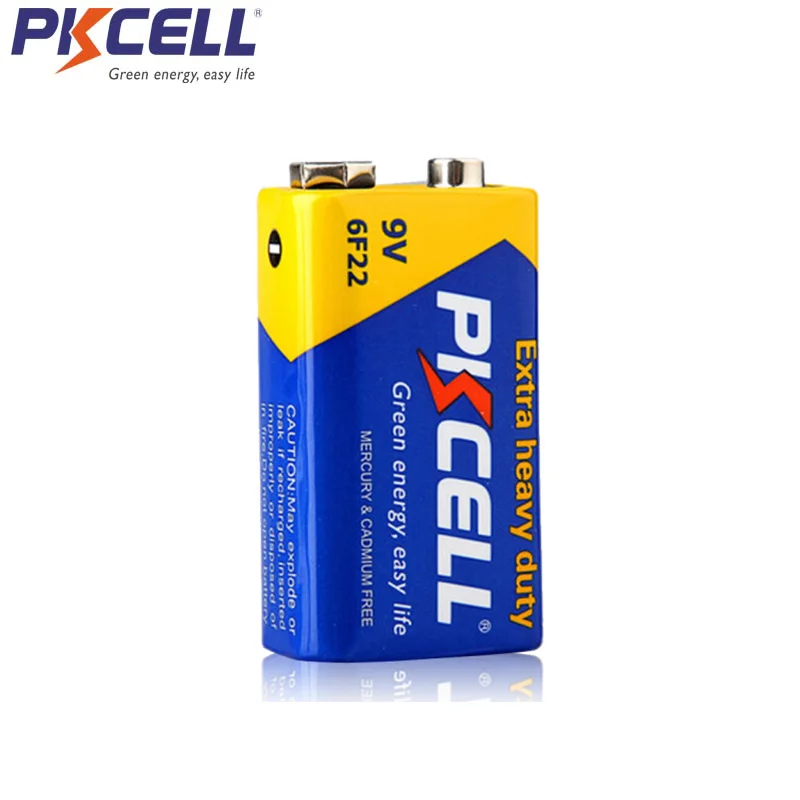 Батарейки PKCELL 9 В 6F22 равно CR9V ER9V 6LR61 сверхмощные карбоновые цинковые батареи