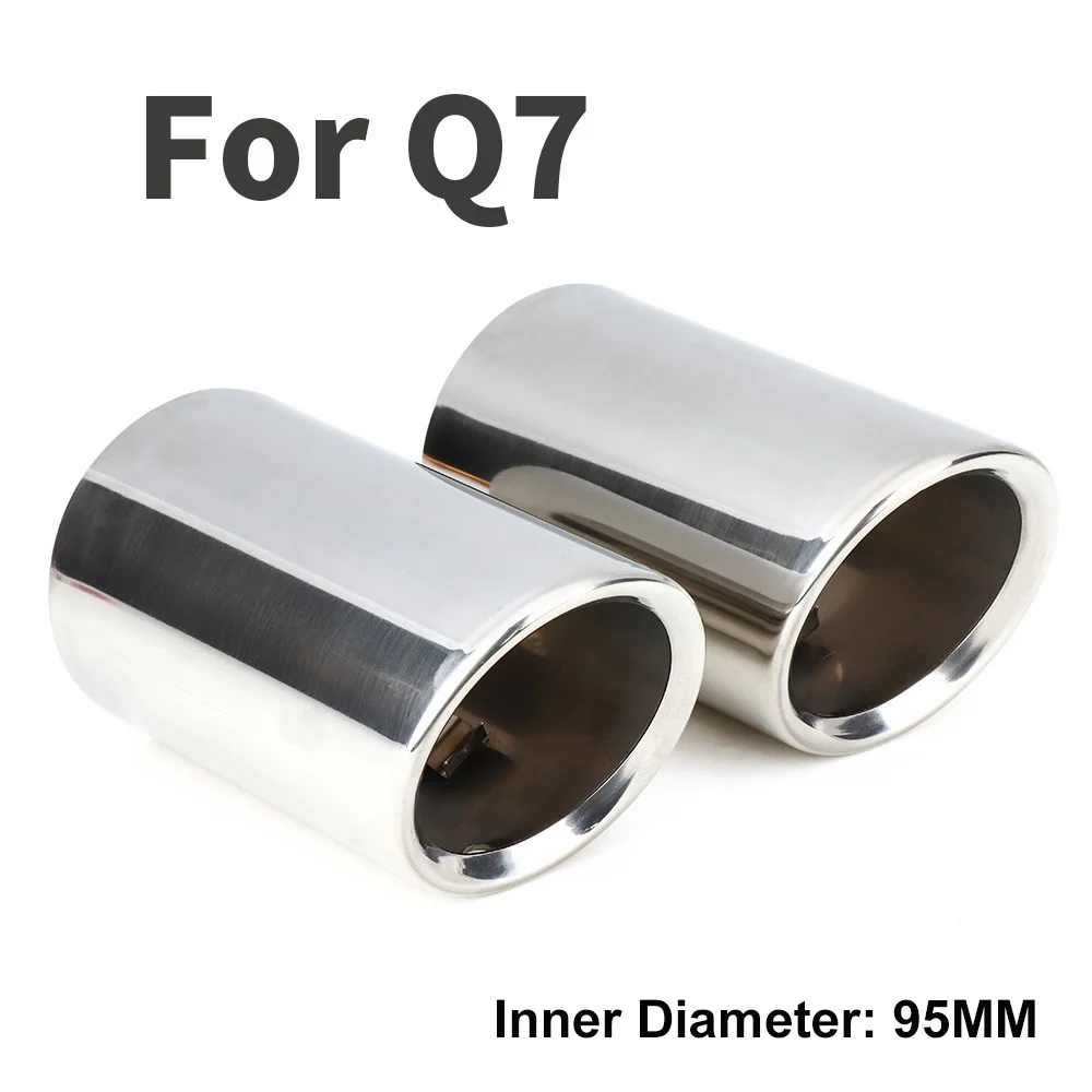 For Q7 2 шт. автомобильный глушитель из нержавеющей стали для Audi A1 A3 A4 Q5 Q3 Q7 аксессуары для стайлинга автомобилей - Название цвета: For Q7
