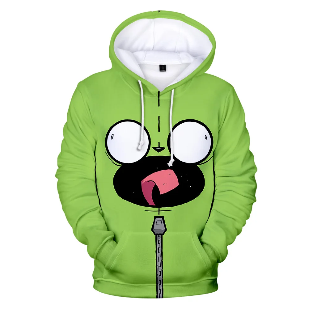 

New Invader Zim Hoodie Men's and Women's Long Sleeve Sweatshirt 3D Printing Oversized Loose Street Style Boy's Jacket