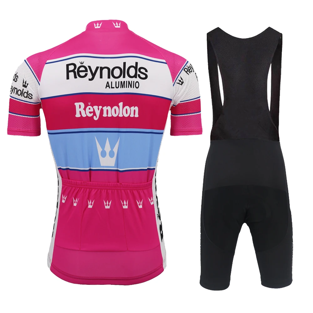 

NEW French Reynolds Men's Cycling Jersey Set Summer Pink Pro Team Bicycle Clothes Breathable Cushion MTB Maillot Ciclismo