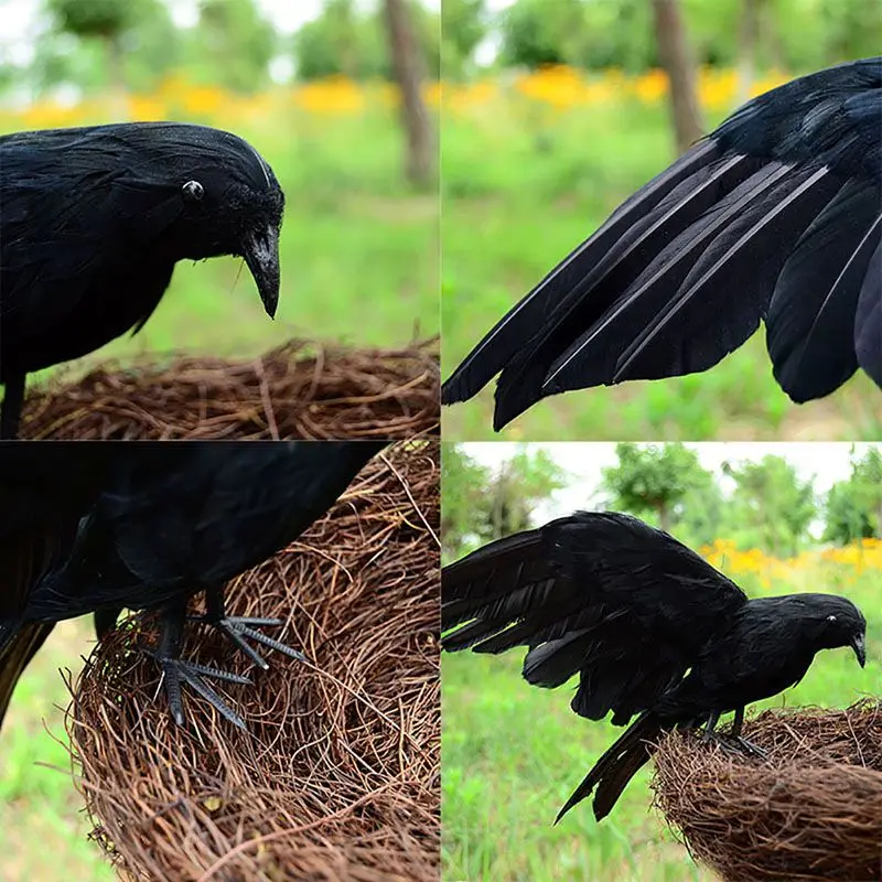 Хэллоуин ворона реквизит газон яркий Пернатый птица реалистичный сад Охота