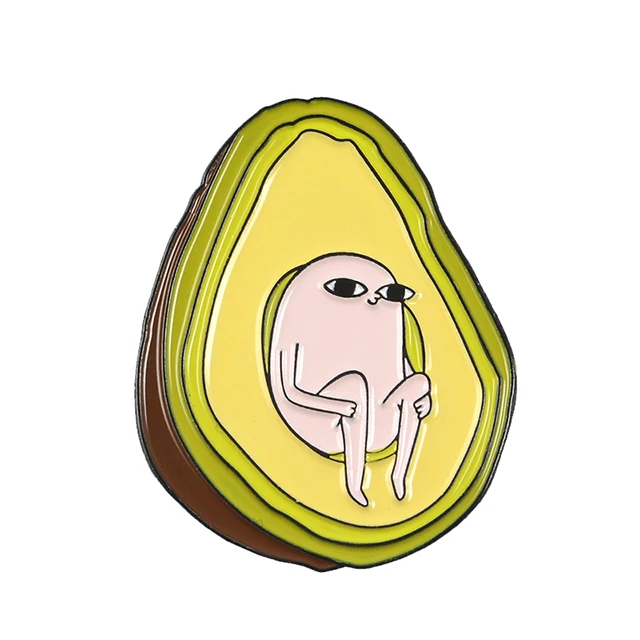 style 2 Cute Cat Fruit Pizza Bean Bear Toast Bread Brooch Avocado Egg Expression Life Pin Shirt Denim Enamel Badge Child and Family Gift - Окраска металла: style 2
