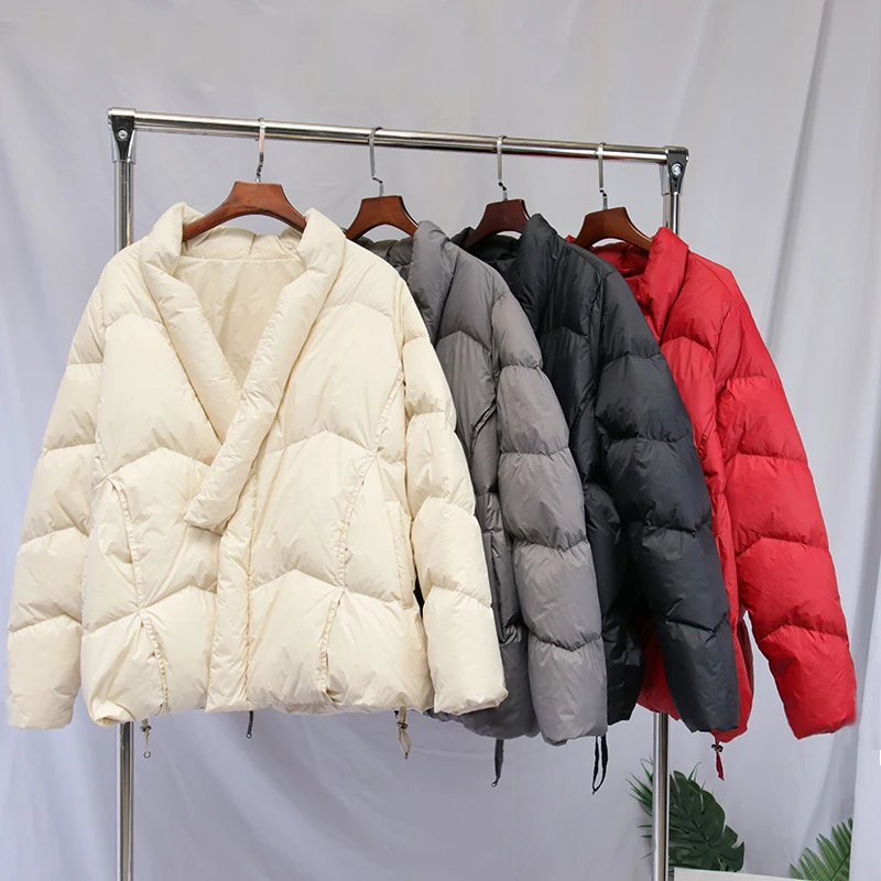 Пуховая парка в стиле ретро с воротником-стойкой зимняя Модная брендовая Толстая