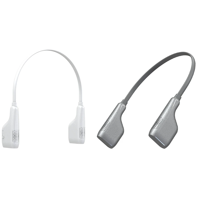 

2 Pcs Mini Portable USB Hanging Neck Air Purifier Wearable Hands-Free Negative Ion Air Cleaner Low Noise Grey & White