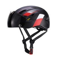 bike helmet motorcycling helmet with rechargeable waterproof back light detachable magnetic visor uv protective for men women