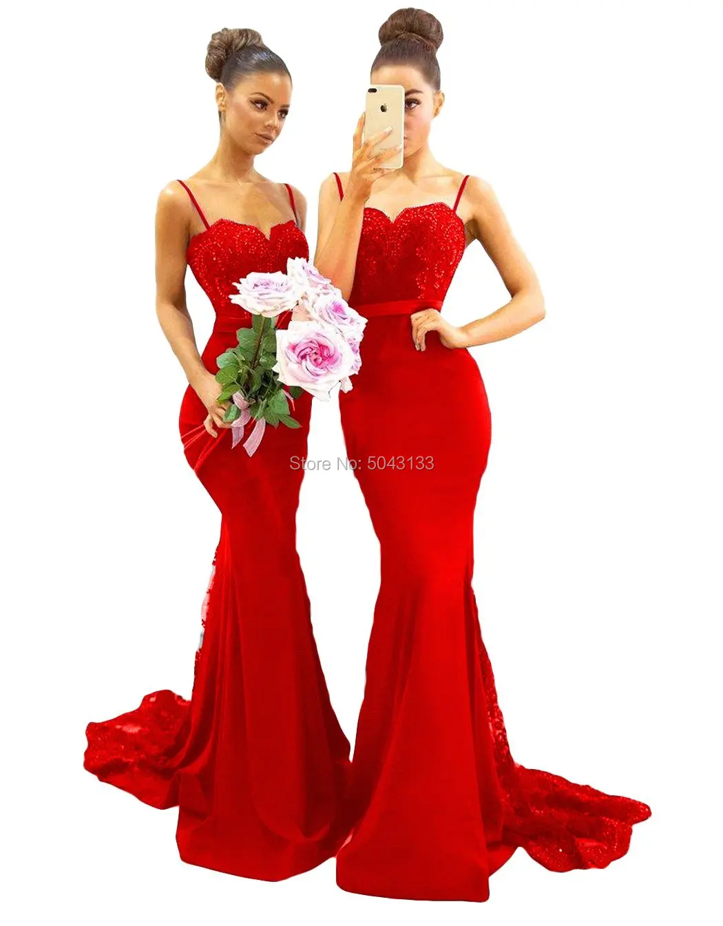 Сексуальное Милое платье подружки невесты с бретельками Русалка 2021 бисером