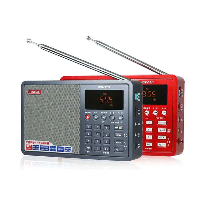 TECSUN ICR-110 FM/AM радио TF карта MP3 плеер рекордер портативный Радиоприемник | MP3-плееры
