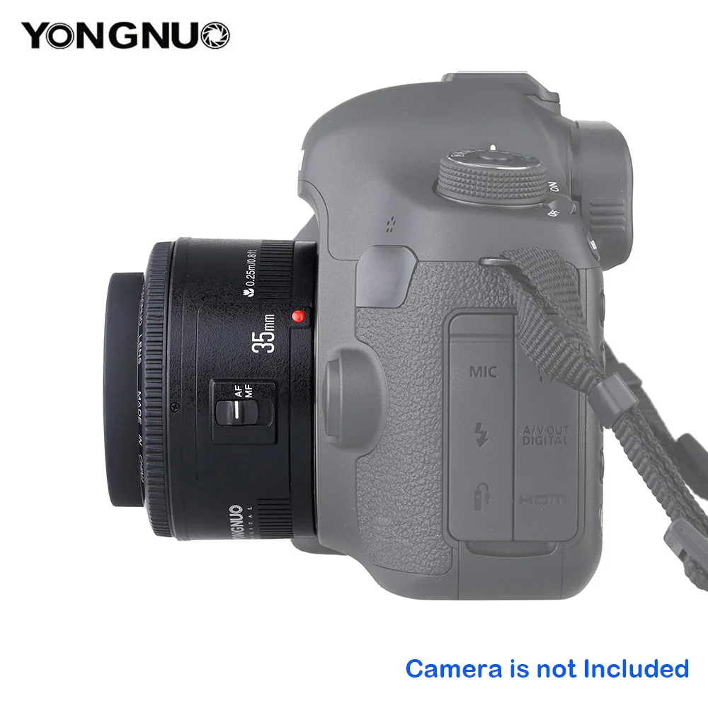 Объектив YONGNUO 35 мм YN35mm F2.0 широкоугольный фиксированный/основной Автофокус Объектив для Canon 600d 60d 5DII 5D 500D 400D 650D 600D 450D